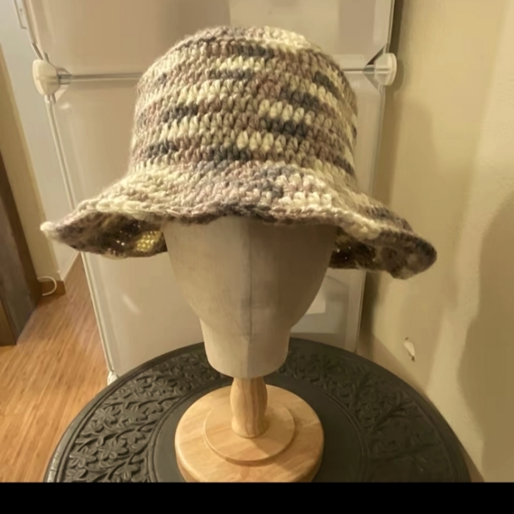 Handmade crochet multi colored bucket/Sun hat